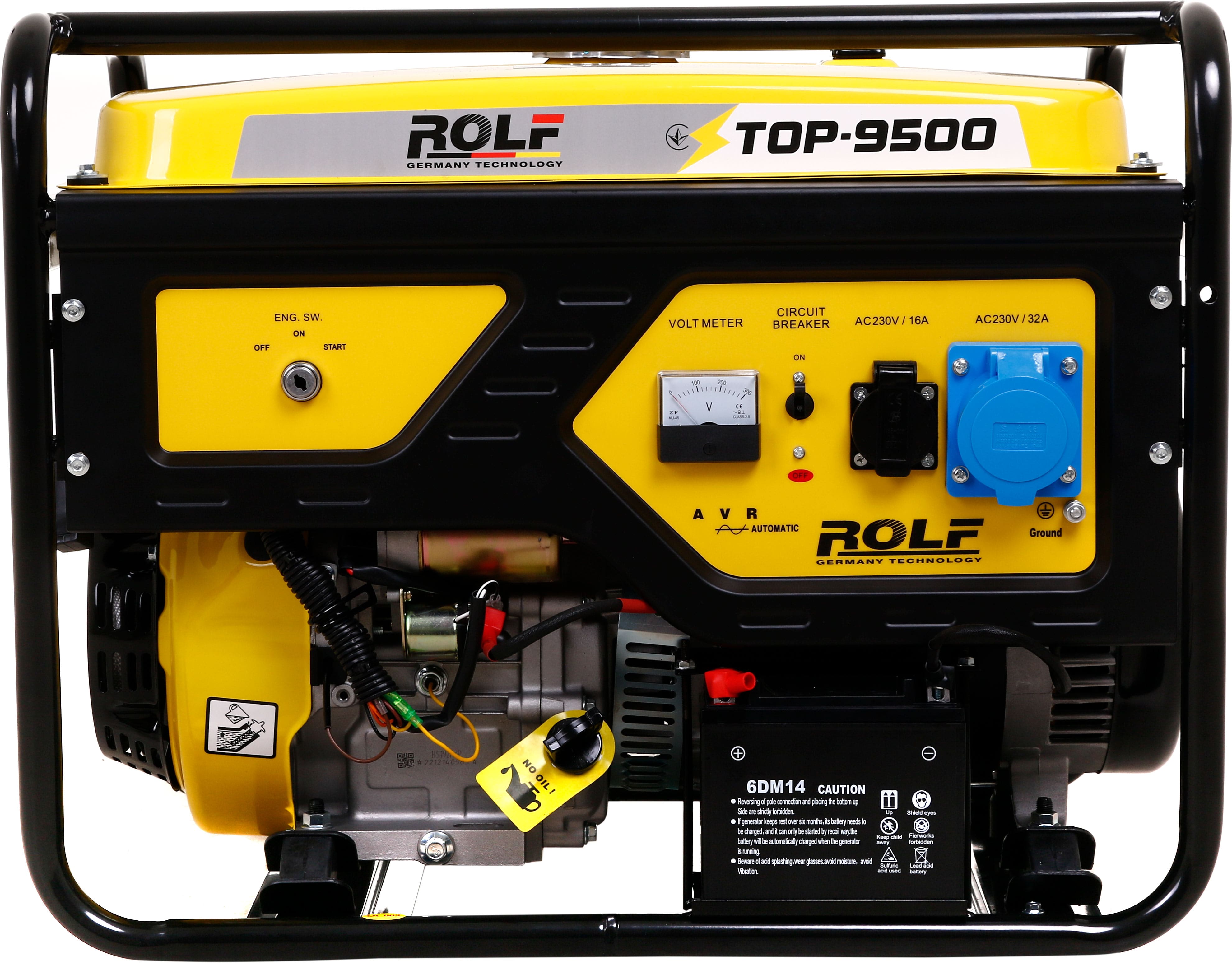 Електрогенераторна установка ROLF 7 кВт / 7,5 кВт 230 В TOP-9500 бензин